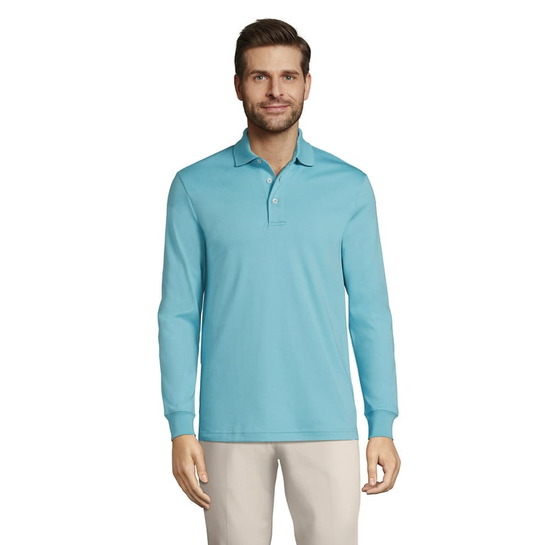 Lands End Men s Long Sleeve Super Soft Supima Polo Shirt Walmart