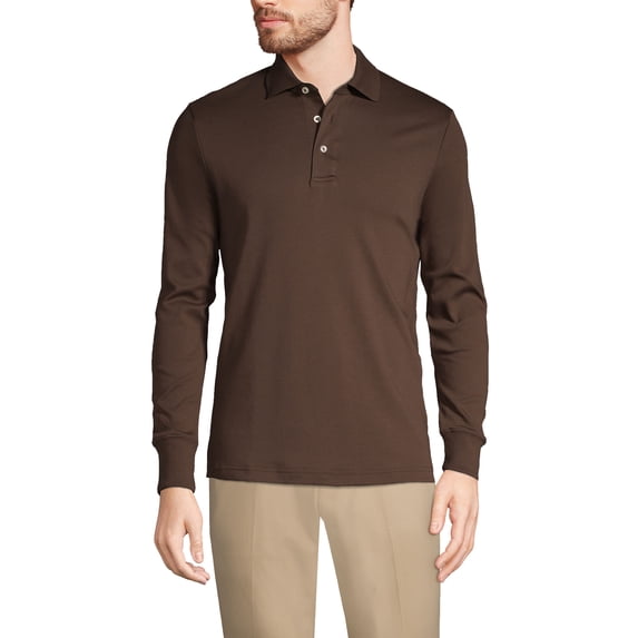 Lands' End Men's Long Sleeve Supima Polo