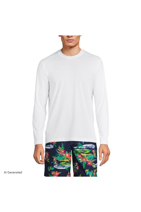 Men's SunShade UPF 50 Long Sleeve Swim Tee Rash Guard