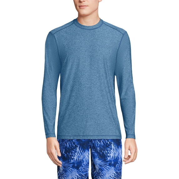 Lands' End Men's SunShade UPF 50 Long Sleeve Swim Tee Rash Guard