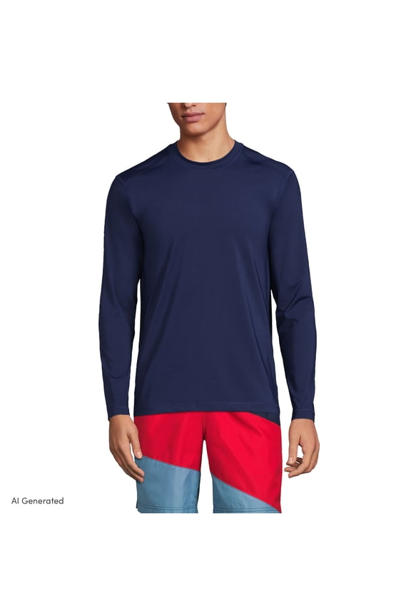 Men's SunShade UPF 50 Long Sleeve Swim Tee Rash Guard