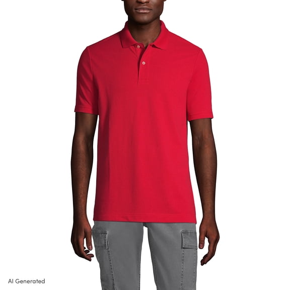 Lands' End Essentials Men's Short Sleeve Mesh Polo – Stretch Fabric, Fade Resistant, Traditional Fit