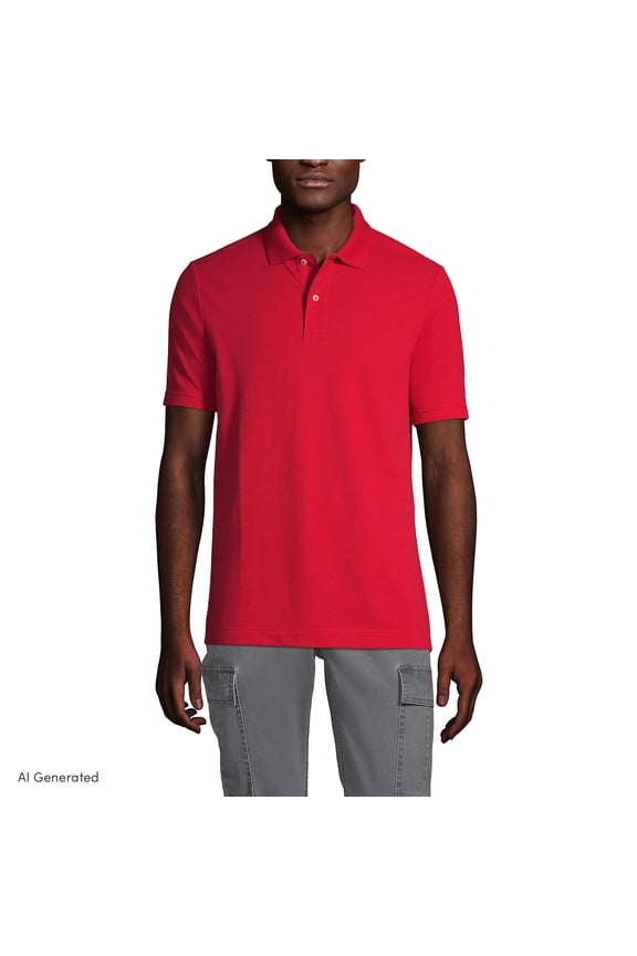 Essentials Men's Short Sleeve Mesh Polo – Stretch Fabric, Fade Resistant, Traditional Fit