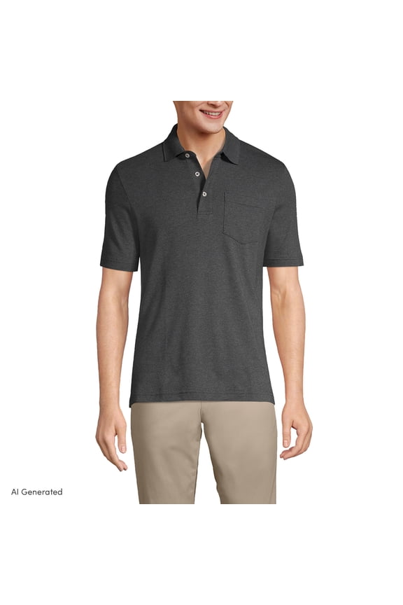 Men's Premium American-Grown Supima Cotton Polo Shirt, Short Sleeve, Pocket - Big & Tall Sizes Available