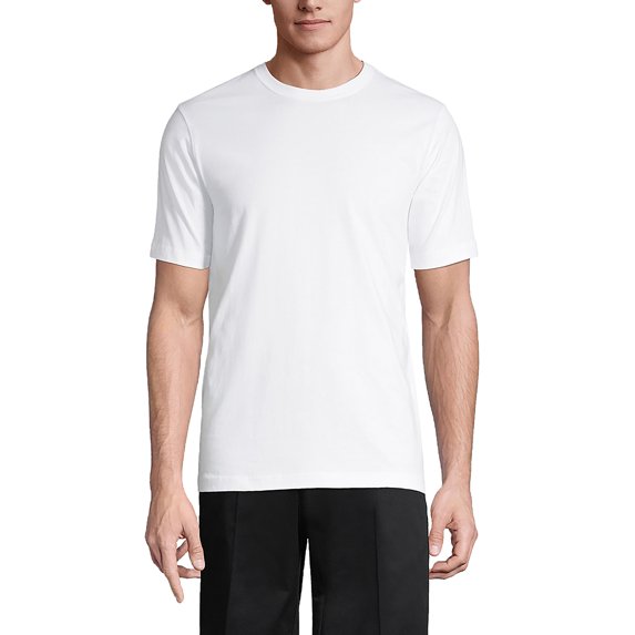 Lands' End Essentials Men's Short-Sleeve Soft Cotton T-Shirt - Relaxed Easy Fit