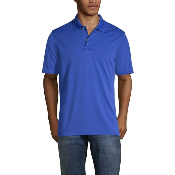 Lands' End Essentials Men's Short Sleeve Polyester Polo Shirt - Easy Care Breathable Classic Fit