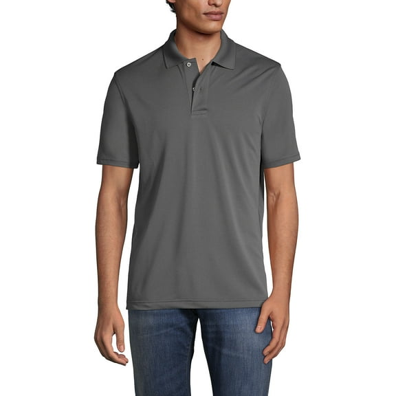 Lands' End Essentials Men's Short Sleeve Polyester Polo Shirt - Easy Care Breathable Classic Fit