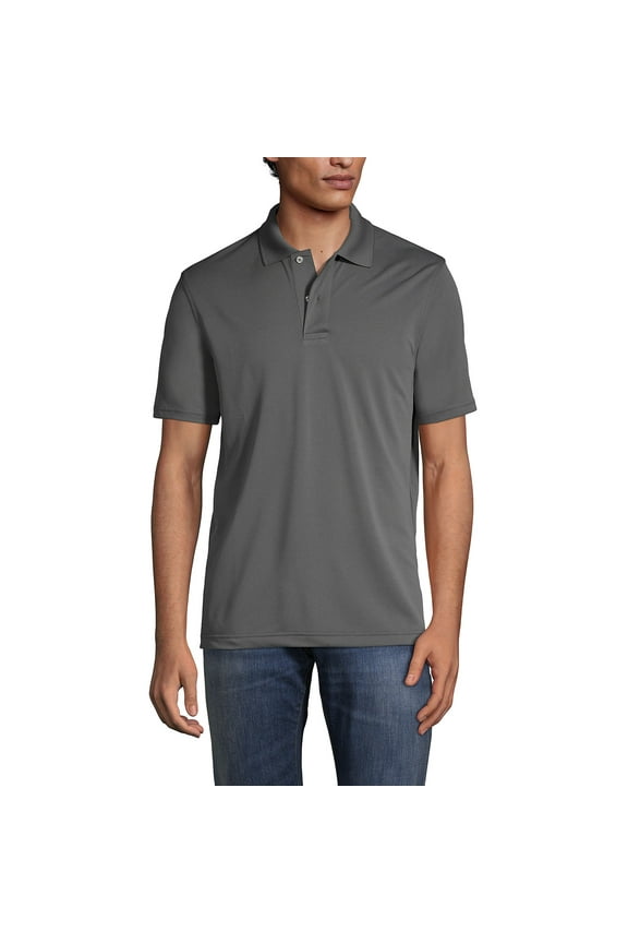 Essentials Men's Short Sleeve Polyester Polo Shirt - Easy Care Breathable Classic Fit