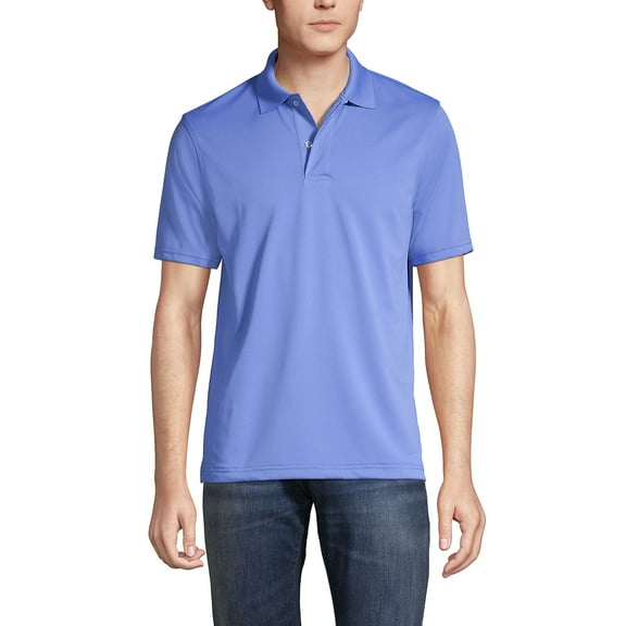 Lands' End Essentials Men's Short Sleeve Polyester Polo Shirt - Easy Care Breathable Classic Fit