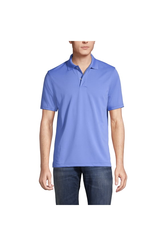 Essentials Men's Short Sleeve Polyester Polo Shirt - Easy Care Breathable Classic Fit
