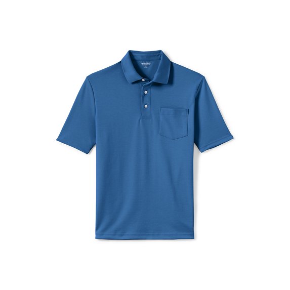 Lands' End Men's Short Sleeve Super Soft Supima Polo Shirt with Pocket