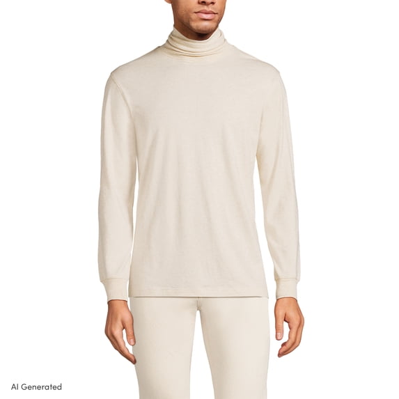 Lands' End Men's Super-T Cotton-Blend Turtleneck Shirt
