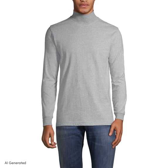 Lands' End Men's Super-T Mock Turtleneck