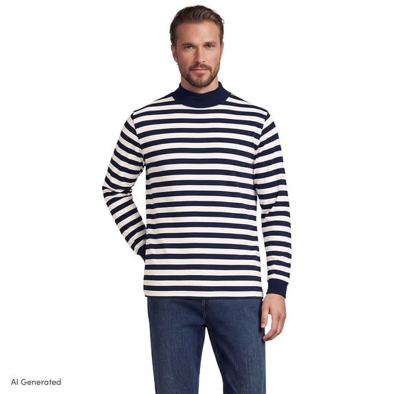 Lands' End Men's Super-T Mock Turtleneck