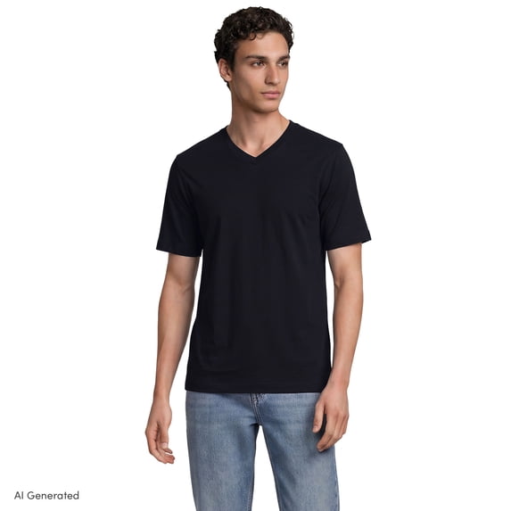 Lands' End Men's Super-T Short Sleeve V-Neck T-Shirt