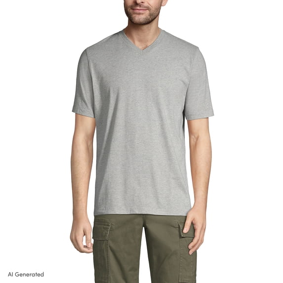 Lands' End Men's Super-T Short Sleeve V-Neck T-Shirt