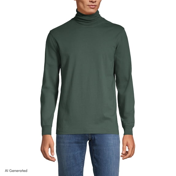 Lands' End Men's Super-T Cotton Turtleneck