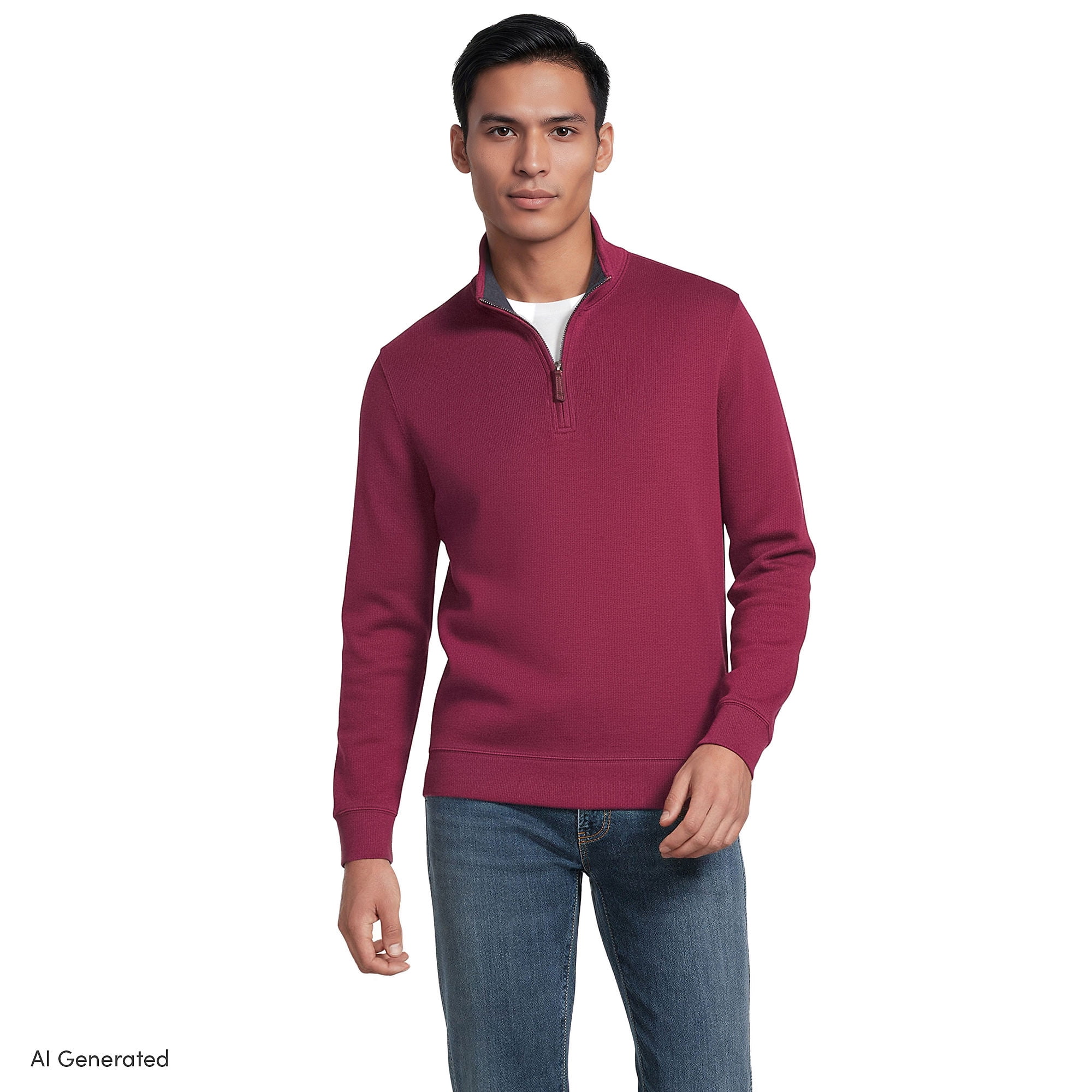 Lands' End Men's Tall Bedford Rib Quarter Zip Sweater - Walmart