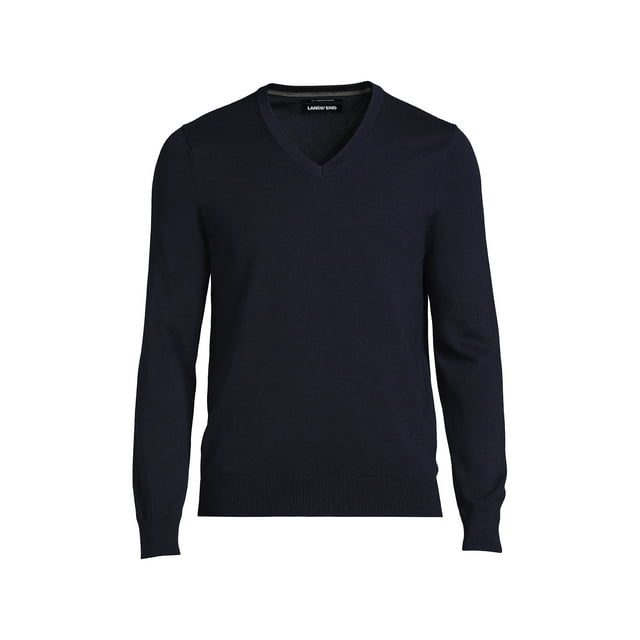 Lands' End Men's Tall Classic Fit Fine Gauge Supima Cotton Vneck