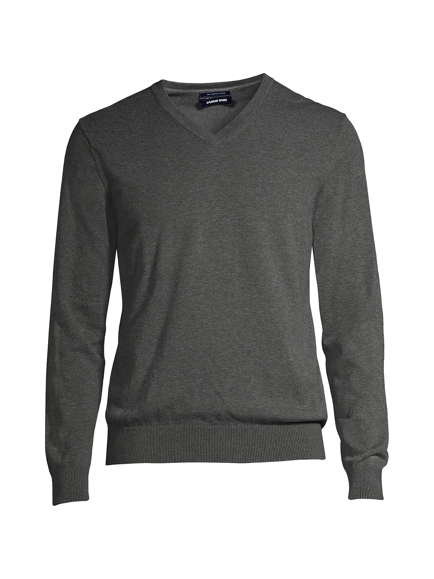 Lands' End Men's Tall Classic Fit Fine Gauge Supima Cotton Vneck