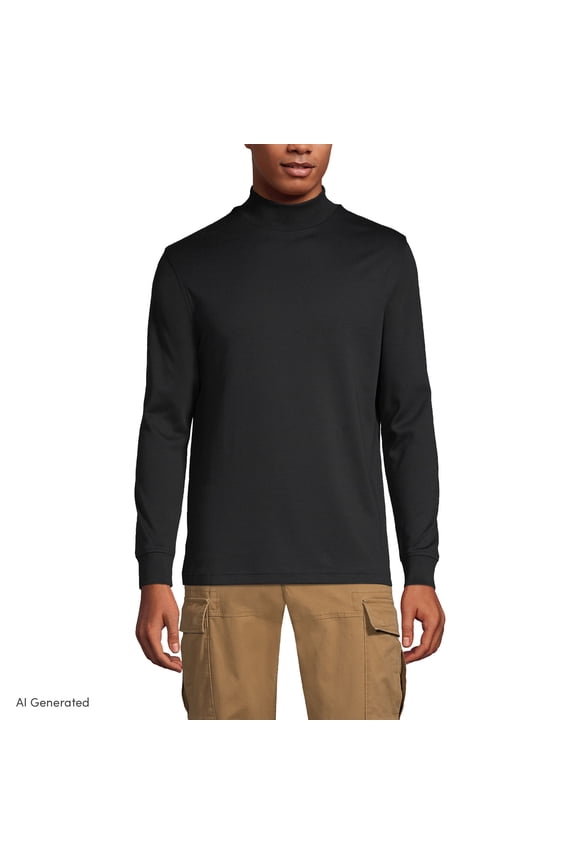 Men's American-Grown Supima Cotton Mock Turtleneck Shirt
