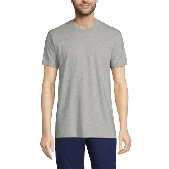 Lands' End Essentials Men's Crew Neck T-Shirt 3 Pack - Premium Cotton Tee, Casual Regular Fit