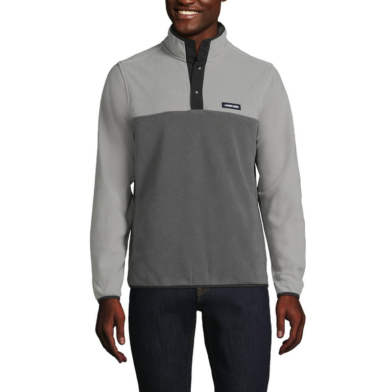 Lands End Men s Tall Heritage Fleece Snap Neck Pullover Walmart