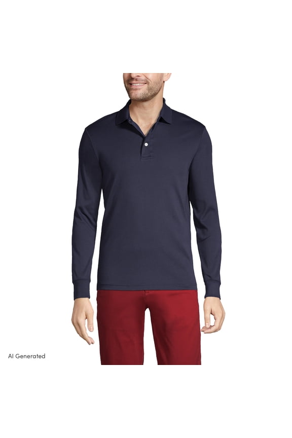 Men's Long Sleeve American-Grown Supima Cotton Polo Shirt