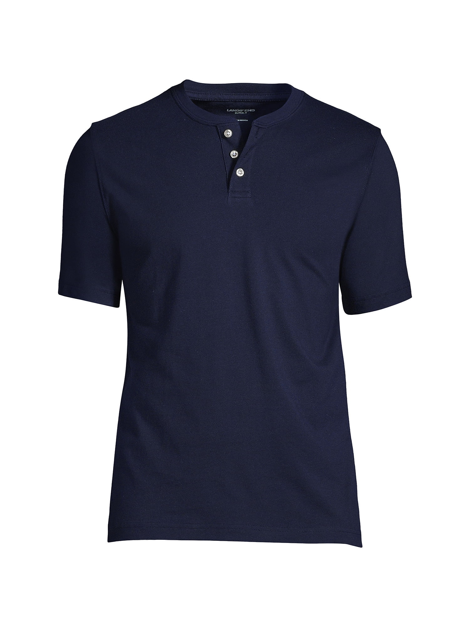 Lands' End Men's Tall Short Sleeve Super-T Henley - Walmart.com