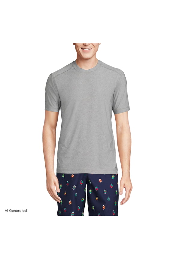 Men's Tall SunShade UPF 50 Short Sleeve Swim Tee Rash Guard