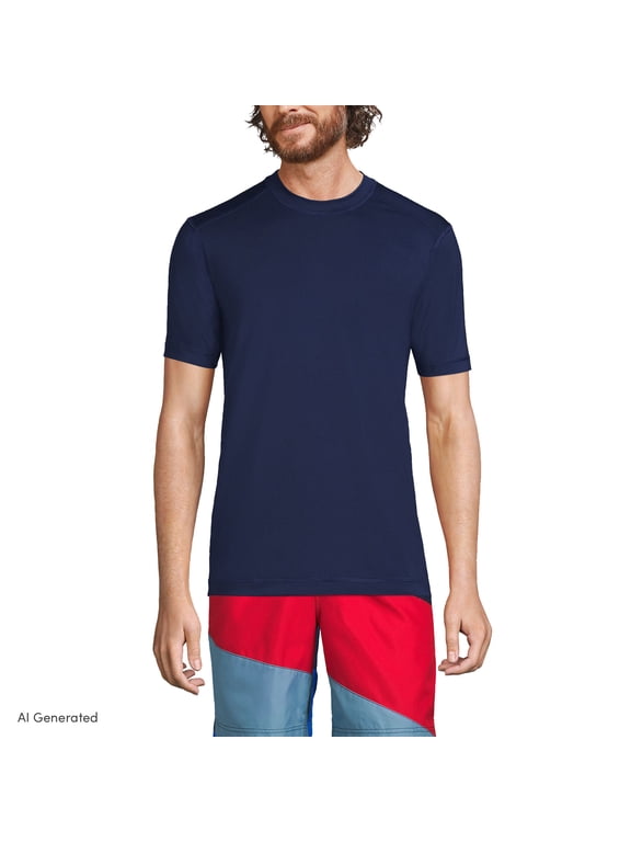 Men's Tall SunShade UPF 50 Short Sleeve Swim Tee Rash Guard