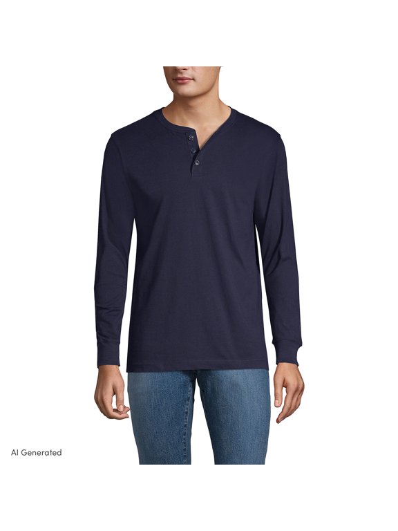 Men's Tall Super-T Long Sleeve Henley Shirt