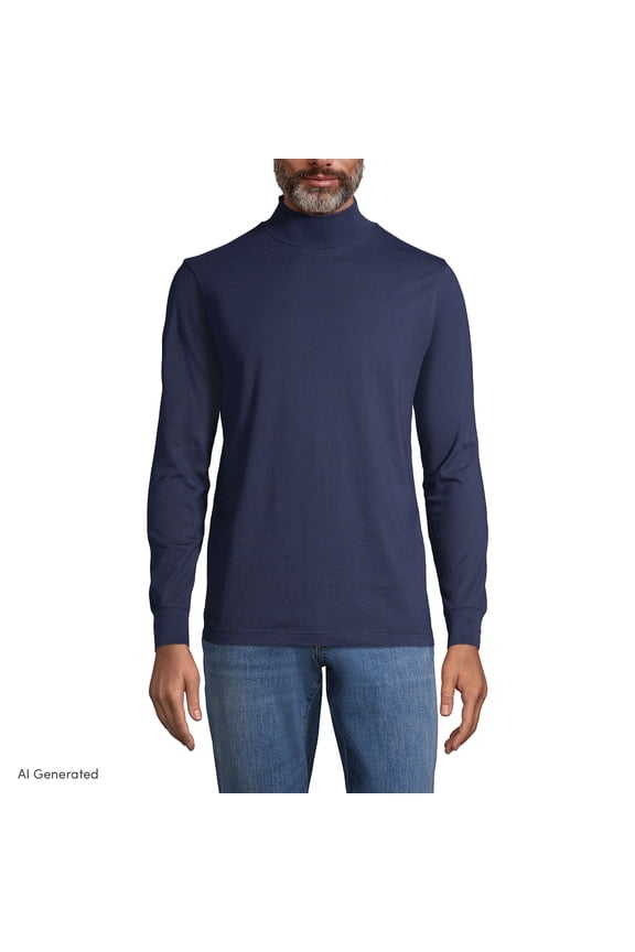 Men's Super-T Cotton-Blend Mock Turtleneck Shirt