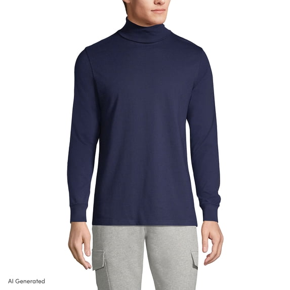 Lands' End Men's Super-T Cotton-Blend Turtleneck Shirt