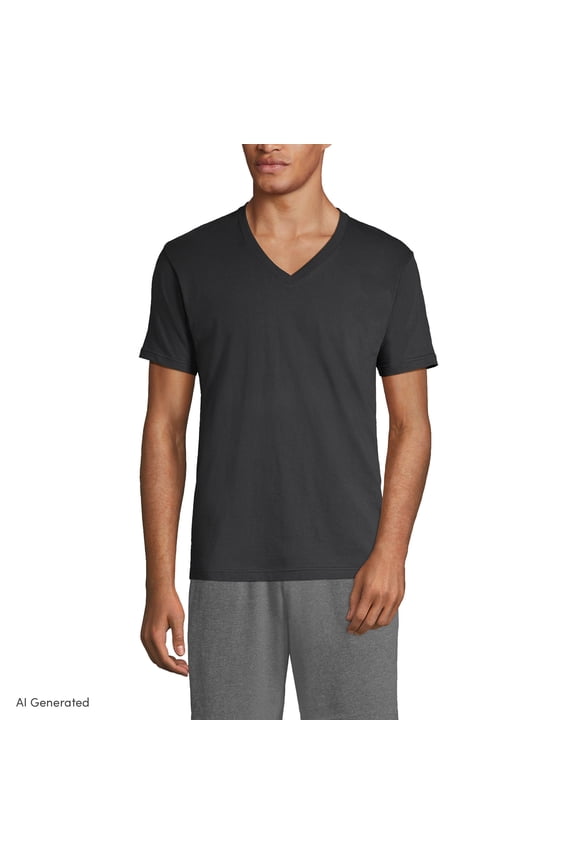 Essentials Men's V-Neck T-Shirt 3 Pack - Premium Cotton Tee, Casual Regular Fit