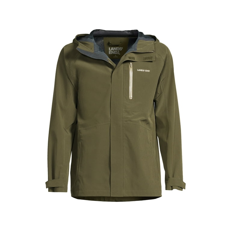 Lands End Men s Tall Waterproof Hooded Packable Rain Jacket Walmart