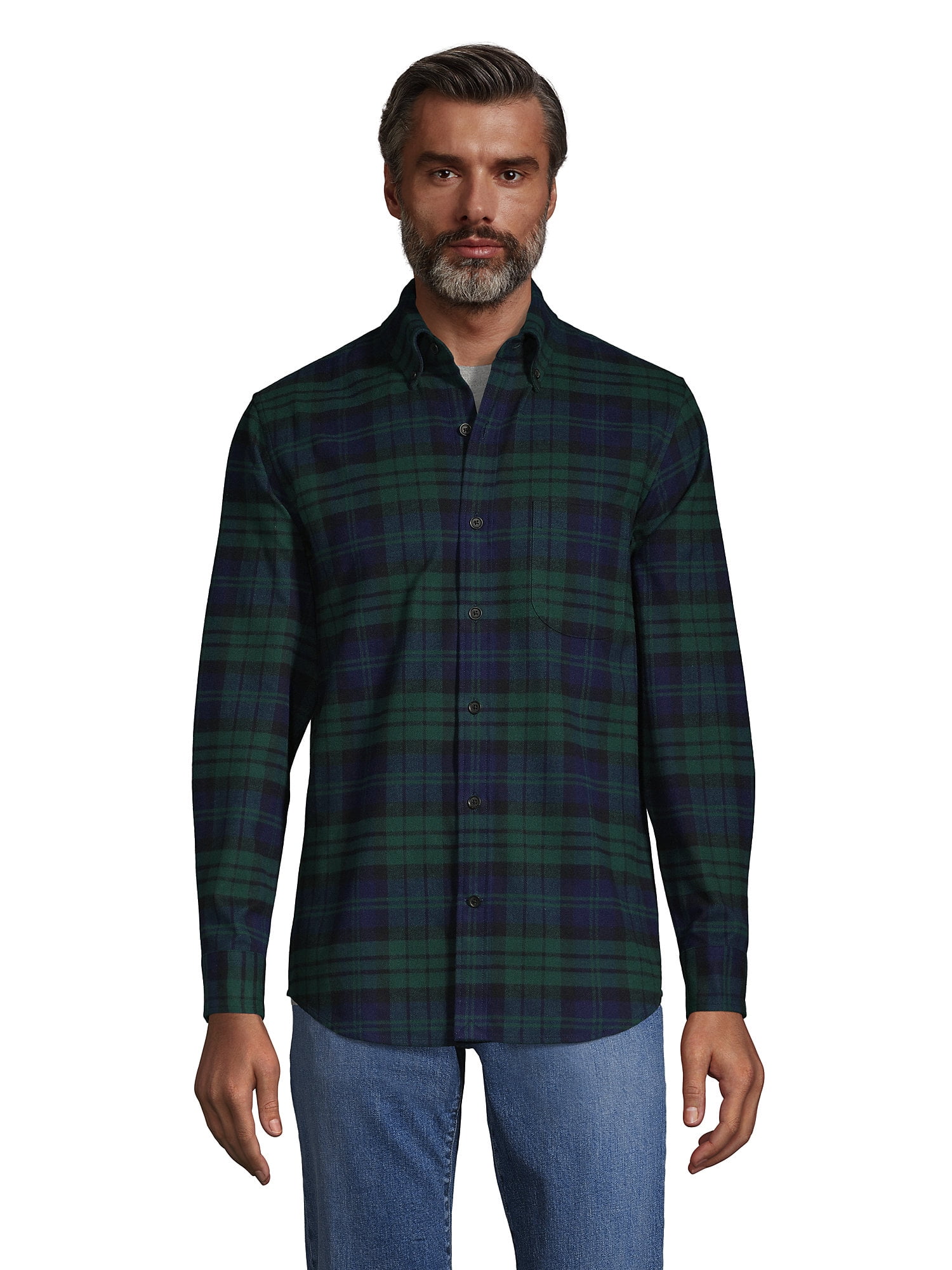 Lands' End Men's Traditional Fit Flagship Flannel Shirt - Walmart.com