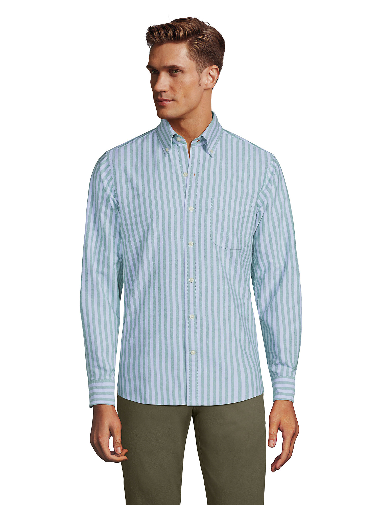 Lands' End Men's Traditional Fit Sail Rigger Oxford Shirt