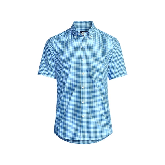 Lands' End Men's Traditional Fit Short Sleeve Essential Lightweight Poplin