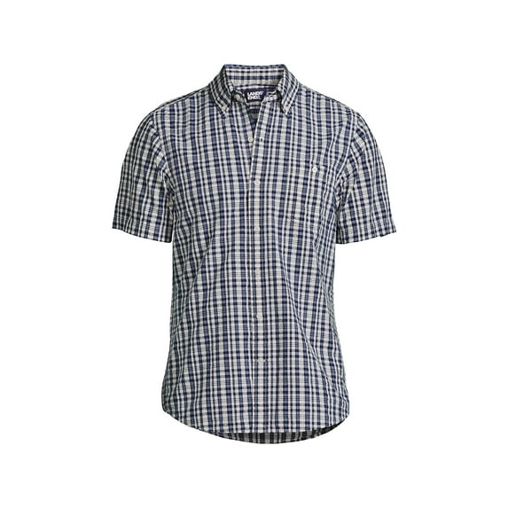 Lands' End Men's Traditional Fit Short Sleeve Seersucker Shirt
