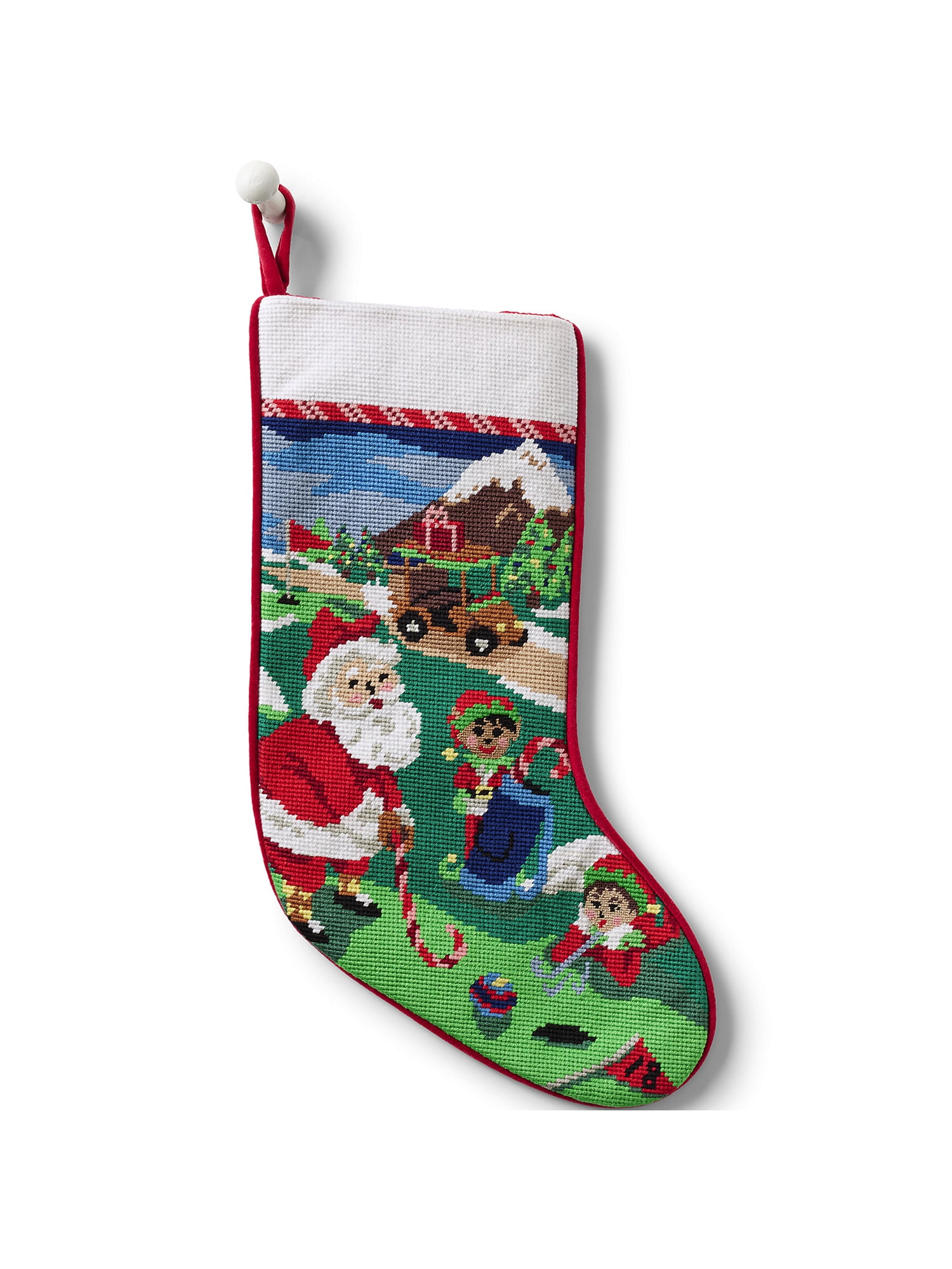 Christmas Needlepoint Stocking, Cotton Shape | L.L.Bean
