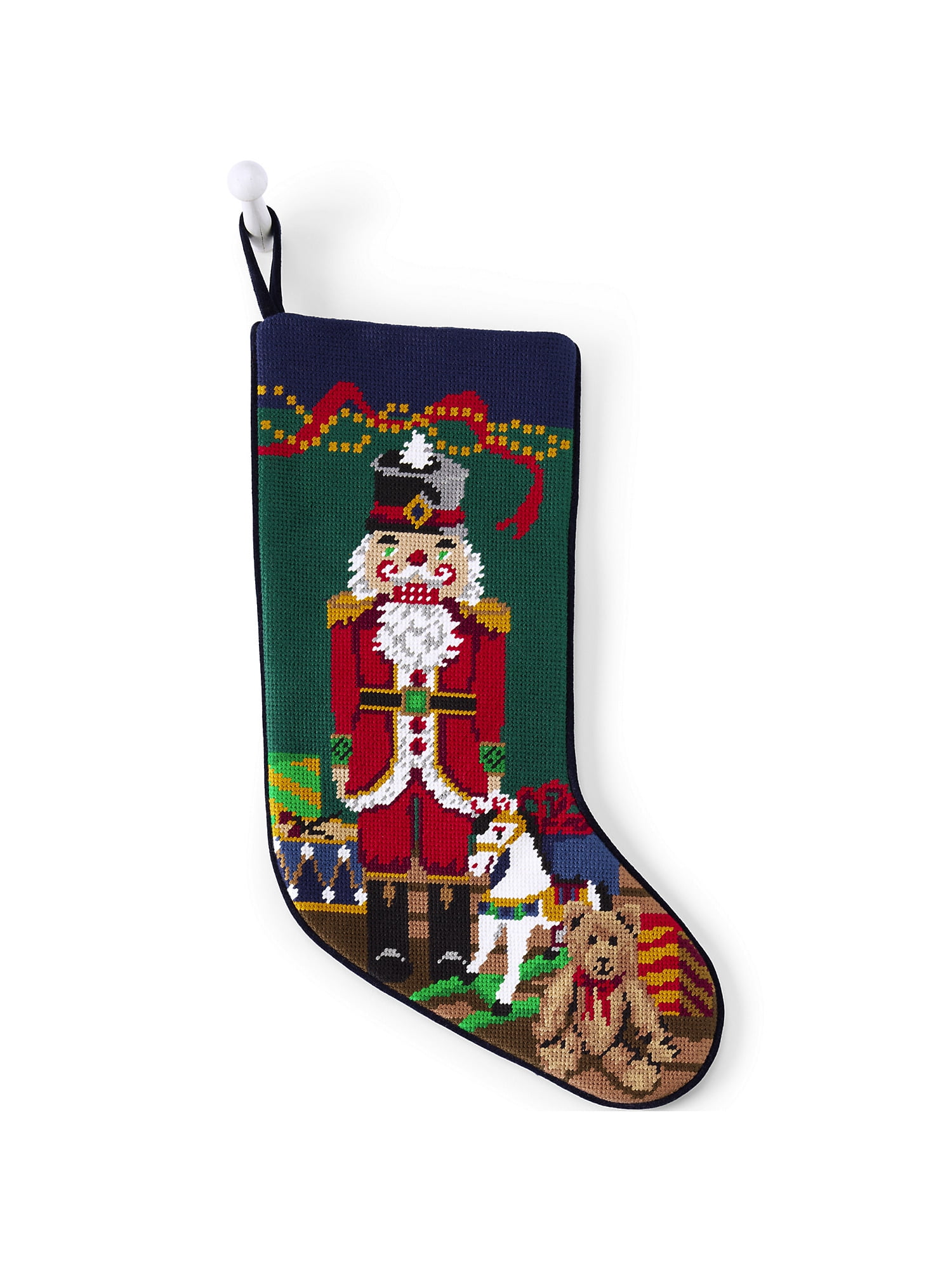 Christmas Soldier Needlepoint Embroidered Stocking