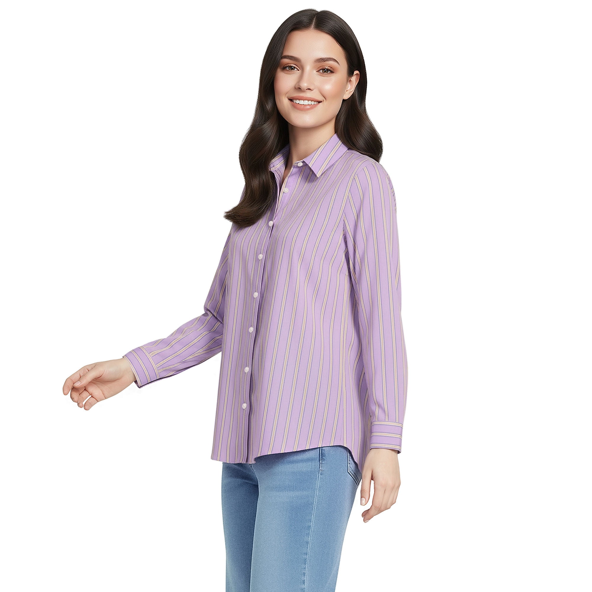 Lands' End Women's Tall No Iron Button Front Shirt - Walmart.com