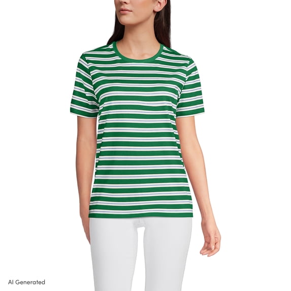 Lands' End Women's Supima Crew Neck T-Shirt