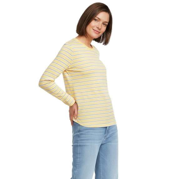 Lands' End Petite Supima Cotton Long Sleeve Crewneck T-Shirt