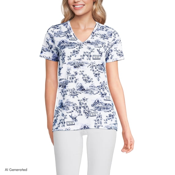 Lands' End Petite Supima Cotton V-Neck T-Shirt
