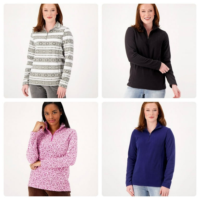 Women's fleece pullover outlet walmart