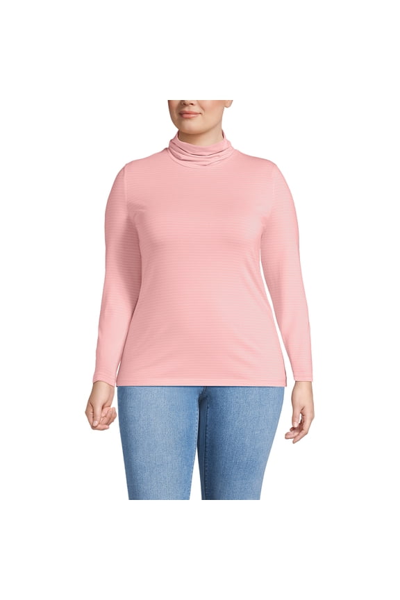 Plus Size Lightweight Jersey Long Sleeve Turtleneck