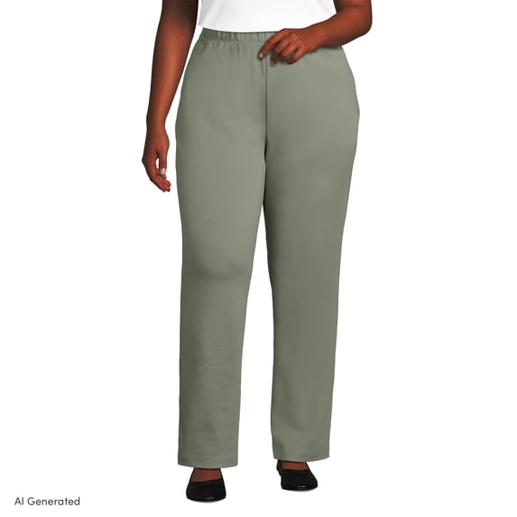 Lands' End Plus Size Sport Knit High Rise Pants