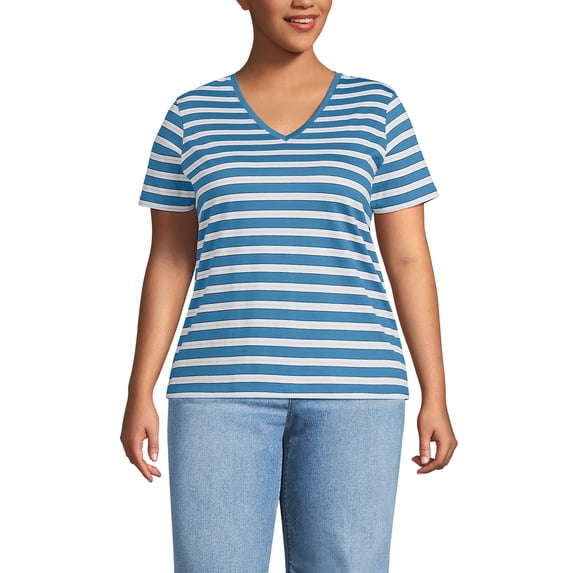 Lands' End Plus Size Supima Cotton V-Neck T-Shirt